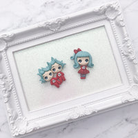 Blue Hair Red Clothes Dolls Style 1 - CHOOSE ONE
