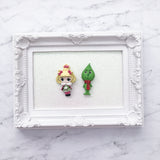 Green Christmas Creature / Little Blonde Girl