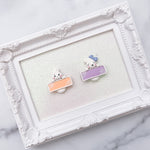 Orange & Purple Cute Ghost Customizable Plaque/BC - CHOOSE ONE