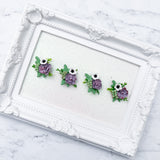 Purple Green Succulents And White Poppy Floral Cluster/KC