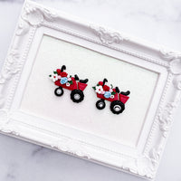 Red Floral Farm Tractor Collaboration With Oh My Glitter Supply/BC