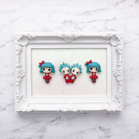 Blue Hair Red Clothes Dolls Style 1 - CHOOSE ONE