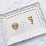 Gold Glitter Heart Padlock & Key/BC - CHOOSE ONE