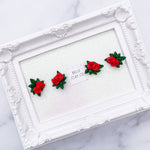 Double Red Rose Flower Cluster/KC