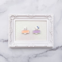 Orange & Purple Cute Ghost Customizable Plaque/BC - CHOOSE ONE