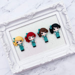 Ponytail Nurse Teal Scrubs Hairbow/FC - CHOOSE ONE