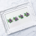 Purple Green Succulents And White Poppy Floral Cluster/KC