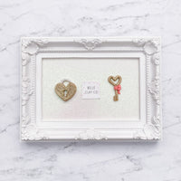 Gold Glitter Heart Padlock & Key/BC - CHOOSE ONE